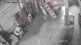 Worker Saves Falling Crate Of Beer But Four Others Smash