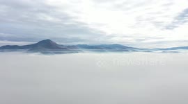 amazing polluted air in the city of sarajevo.