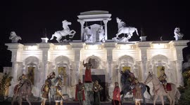 Europe's largest Nativity scene carved into one sculptor's parking lot