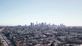 Los Angeles Skyline Establishing Shot (Aerial, High, 4k)