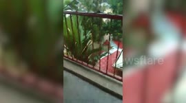 Family Flees To Third Floor Of House As Tropical Depression Vicky Hits The Philippines