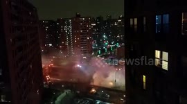 US: Overturned Truck Catches Fire On Expressway In Queens, NY 2