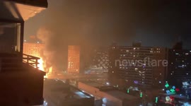 Intense scenes from overturned exploding truck off NYC expressway