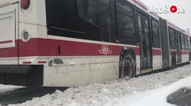 Bus stuck in the snow