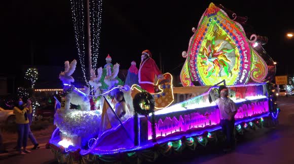 Spectacular Christmas parade in Sakon Nakhon, northeastern Thailand