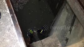 Motorcycle rider rescued after crashing into five-metre deep hole in Thailand