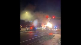 Vehicle on fire in Hartford, Connecticut