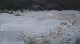 Ireland sees thick sea foams due to Storm Bella