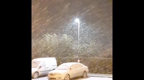 Snow blankets roads in Belfast, Northern Ireland