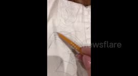 Painting jeans in the style of ancient Egypt