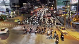 Drivers Pull Away From Junction Like Race Cars On Grid