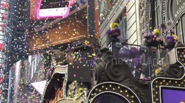 Times Square filled with confetti practice for New Year's Eve celebration