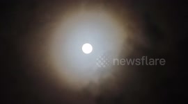 Halo around Cold Full Moon in Kent, UK