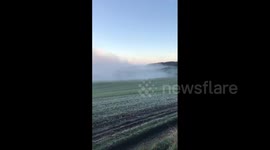UK: Wall Of Fog In Pewsey Vale, Wiltshire