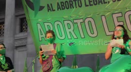 People celebrate legalizing of abortion in Buenos Aires, Argentina