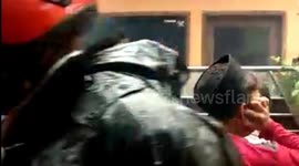 Indonesian Central Jakarta Fire Team Rescues Two Kittens Trapped in a Water Pipe