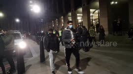 Police On Horses On New Years Eve Try To Control  Crowds