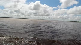 Meeting of waters in Manaus - RIO NEGRO and SOLIMÕES - BRAZIL