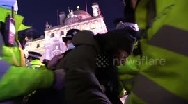 Man Arrested  Piccadilly Curcus Julian Assange Vigil January 2