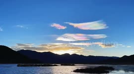 Natural weather phenomenon sees multicoloured clouds above southwestern China