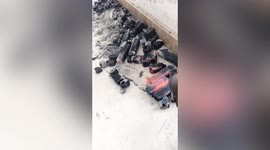 Chinese residents use blankets, irons and blowtorches to defrost frozen water pipe