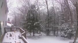 Timelapse of snow accumulation In upstate New York