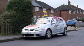 Residents throw birthday party for abandoned car on their street