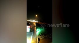 Floods block road after heavy rain from northeast monsoon in Malaysia