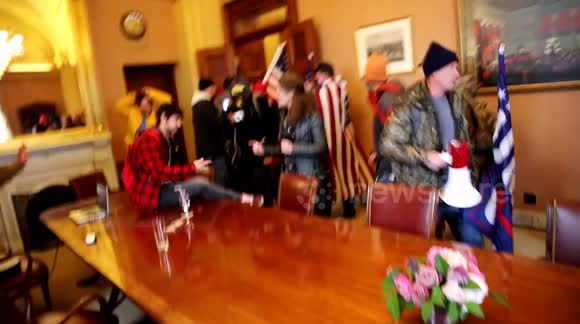 Vandalism and Attempted Hacking in Nancy Pelosi's Office During Stop The Steal Rally at the United States Capitol on January 6th, 2021