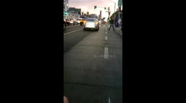 Watch the moment Trump supporter has flag stolen by car passenger in Beverly Hills