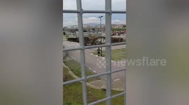 Sinkhole in Italy swallows cars parked outside hospital