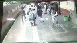 Alert railway cop saves elderly couple from being run over by train in western India