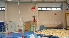 Double backflip over highbar