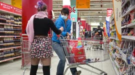 Georgian public left confused by YouTuber's 'stealing shoppers' groceries' prank