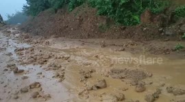 Mudflows and rockfalls after heavy rain the Philippines