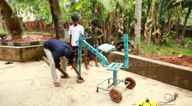 Watch -Father become a local star after making JCB machine from waste  for his two sons