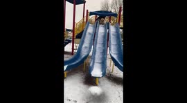 Milo the Golden Retriever enjoying this epic snow in Hempstead Texas