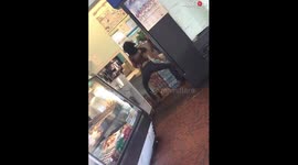 Funny Mom Dance At Seafood Store