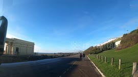 People Traffic On Madeira Drive on Brighton Seafront