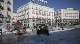 Madrid reactivated after heavy snowfall of Filomena in Madrid 12nd January, 2021.