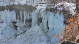 Mesmerizing icefall materializes in Minnesota