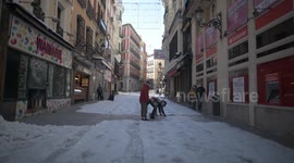 Madrid reactivated after heavy snowfall of Filomena in Madrid 12nd January, 2021.