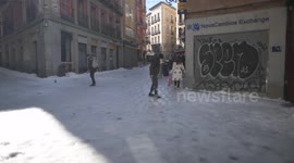 Madrid reactivated after heavy snowfall of Filomena in Madrid 12nd January, 2021.