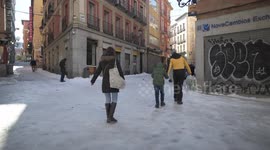 Madrid reactivated after heavy snowfall of Filomena in Madrid 12nd January, 2021.