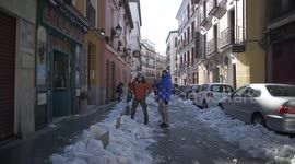 Madrid reactivated after heavy snowfall of Filomena in Madrid 12nd January, 2021.