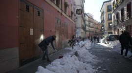 Madrid reactivated after heavy snowfall of Filomena in Madrid 12nd January, 2021.