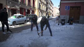 Madrid reactivated after heavy snowfall of Filomena in Madrid 12nd January, 2021.