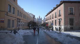 Madrid reactivated after heavy snowfall of Filomena in Madrid 12nd January, 2021.