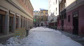 Madrid reactivated after heavy snowfall of Filomena in Madrid 12nd January, 2021.