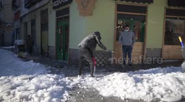 Madrid reactivated after heavy snowfall of Filomena in Madrid 12nd January, 2021.